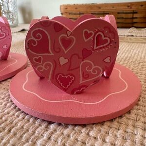 Pink Heart Candle holders